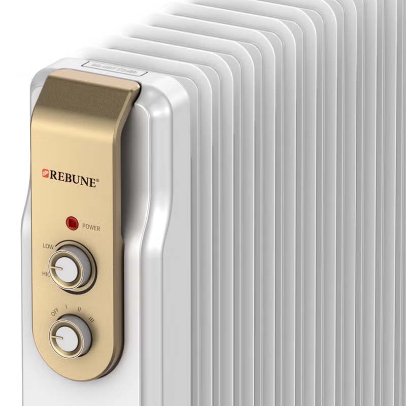 دفاية زيت كهربائية من ريبون بقوة 2500 واط | 13 ريشة تدفئة مع 3 مستويات حرارة – نظام حماية من الانقلاب – موديل RE-7-089