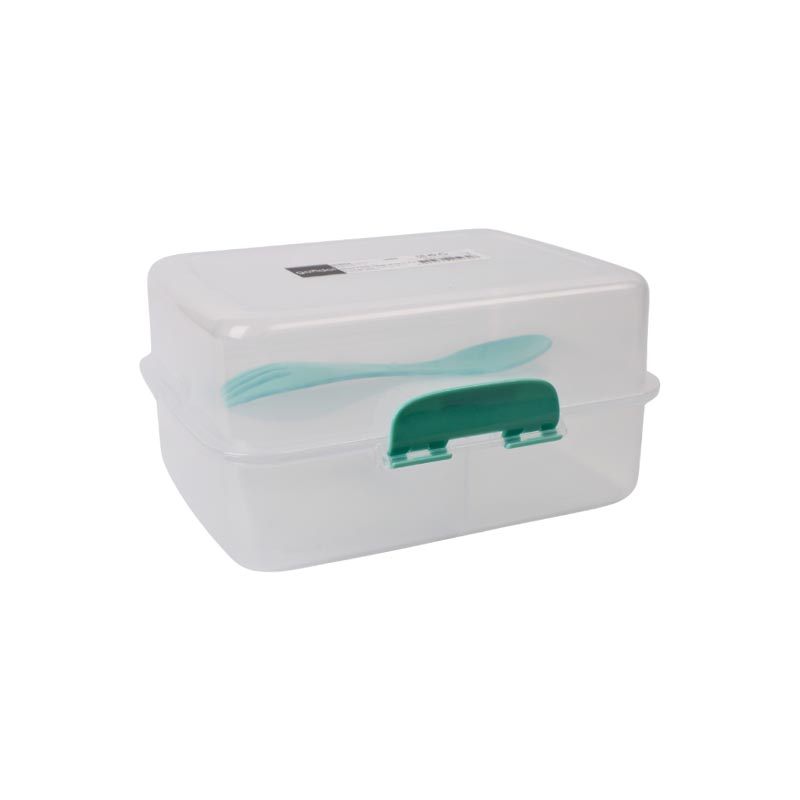 علبة طعام لانش بوكس من ماركة غوندول التركية | تصميم عملي بغطاء محكم ومرفق شوكة وملعقة مدمجة – متوفرة بلونين (وردي فاتح / اخضر سماوي فاتح)