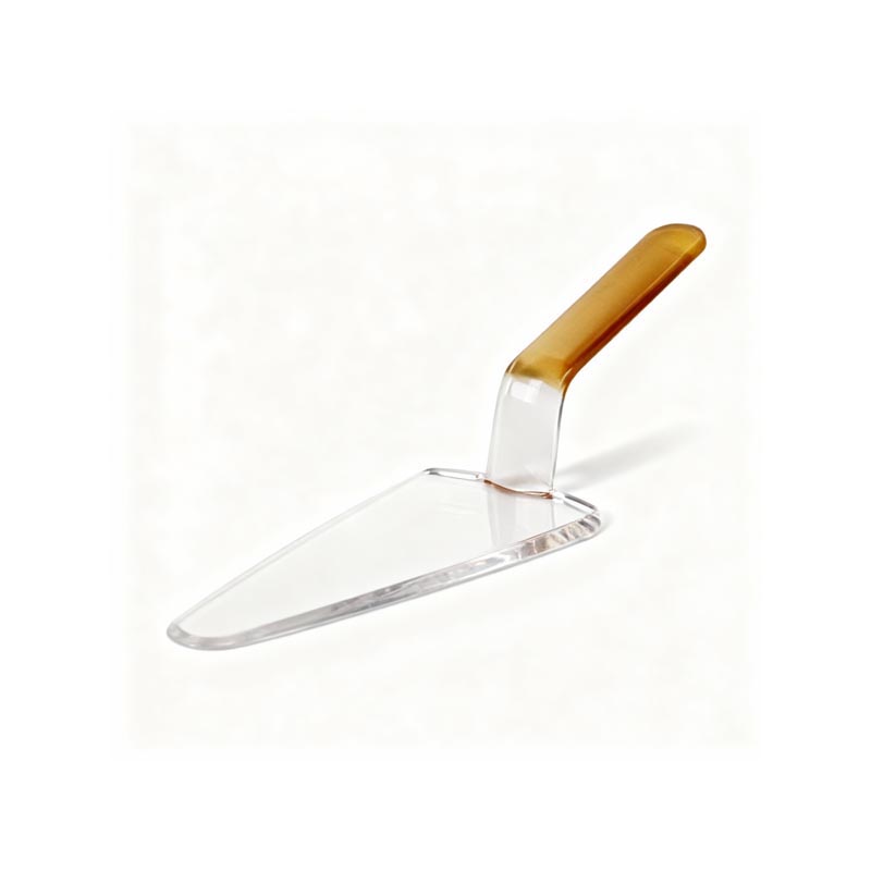 مقسم كيك وحلا من الاكريلك الشفاف بمقبض ذهبي – تصميم فاخر للتقديم