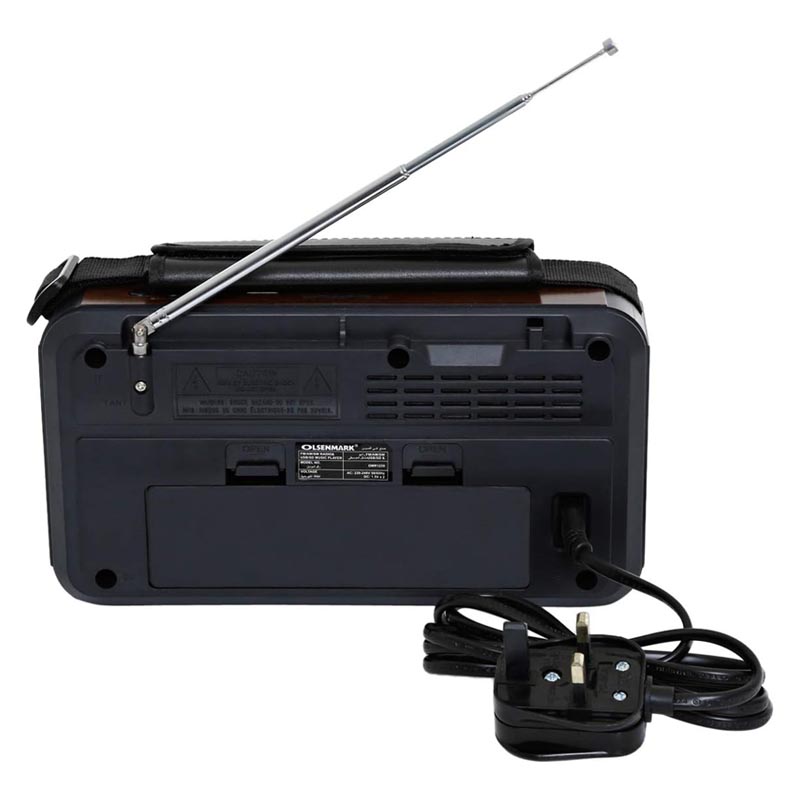 راديو محمول من أولسنمارك بثماني نطاقات (FM/AM/SW1-6) مزود بتقنية بلوتوث ومشغل موسيقى USB/SD وMP3 – بطارية قابلة للشحن وجودة صوت ممتازة