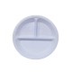 صحن بلاستيك دائري للاستعمال مرة واحدة | رقم 22 سميك – قطر 19 سم – مقسم الى 3 اقسام – حزمة تحتوي على 50 صحن – لون ابيض