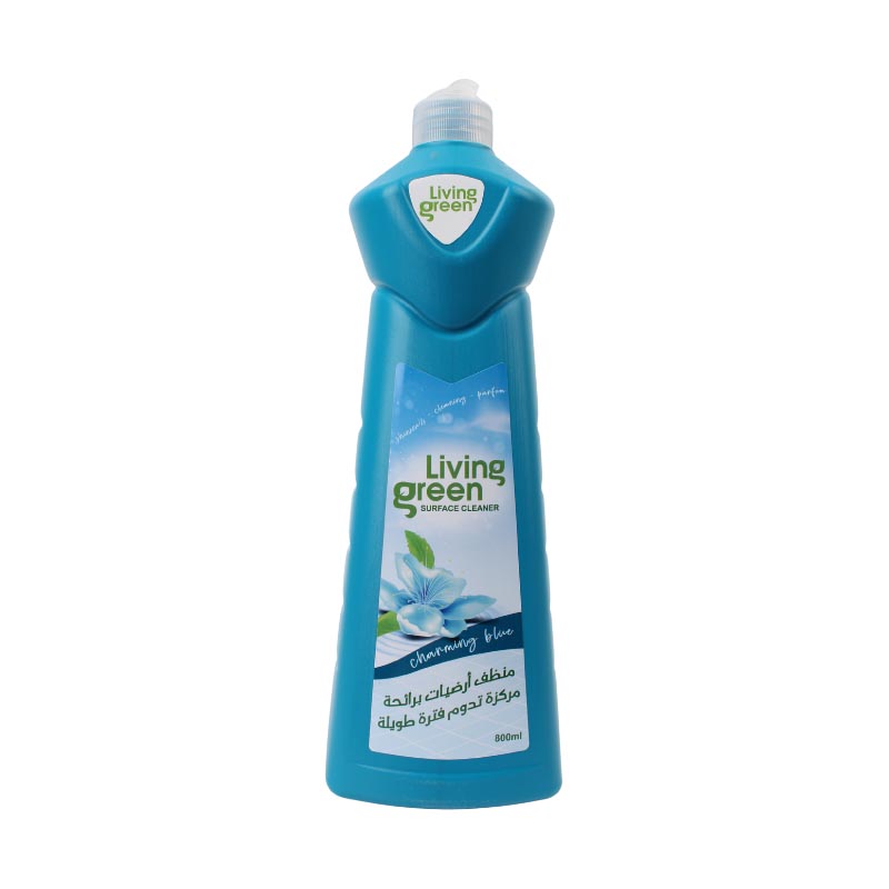 ليفينغ غرين LIVING GREEN منظف ارضيات برائحة مركزة تدوم فترة طويلة | سعة 800 مل – CHARMING BLUE