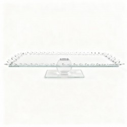 صينية تقديم زجاج بأطراف كريستال شفاف – 50×20×10 سم