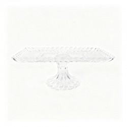 صحن تقديم زجاج بقاعدة مستطيل – 29×16×11 سم