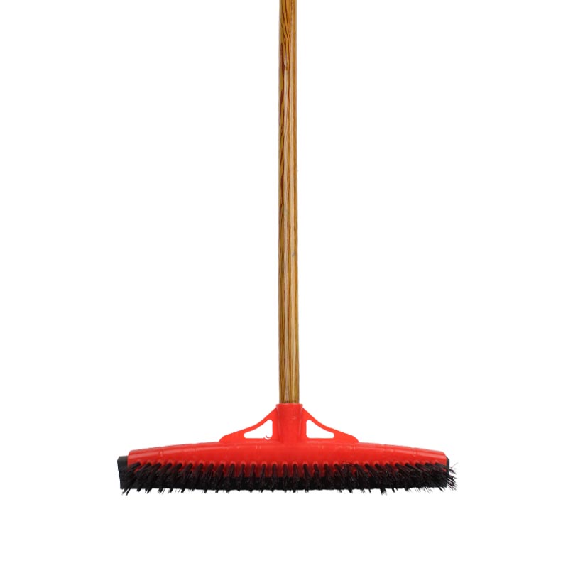 ممسحة ومكنسة متعددة الاستخدام 2 في 1 | عرض الممسحة 33 سم – عصا خشب بطول 120 سم – متوفرة باللونين الاحمر والازرق