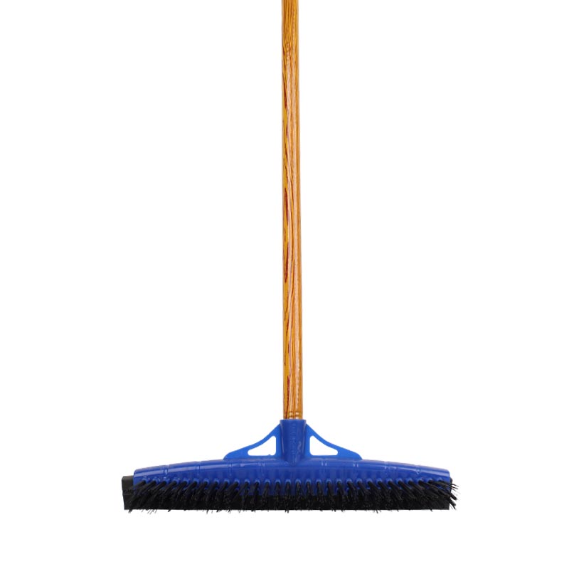 ممسحة ومكنسة متعددة الاستخدام 2 في 1 | عرض الممسحة 33 سم – عصا خشب بطول 120 سم – متوفرة باللونين الاحمر والازرق