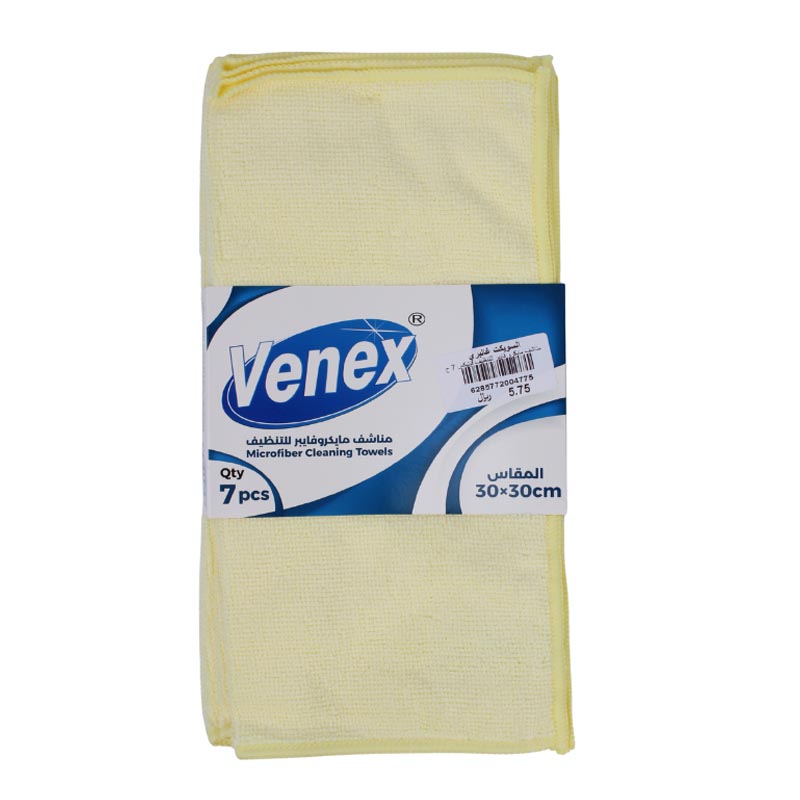 فينكس مناشف تنظيف مايكروفايبر متعددة الاستخدام مقاس 30×30 سم – 7 حبات بلون واحد من اختيارك (اخضر فاتح، اصفر فاتح، وردي فاتح، سماوي فاتح)