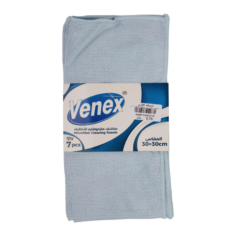 فينكس مناشف تنظيف مايكروفايبر متعددة الاستخدام مقاس 30×30 سم – 7 حبات بلون واحد من اختيارك (اخضر فاتح، اصفر فاتح، وردي فاتح، سماوي فاتح)