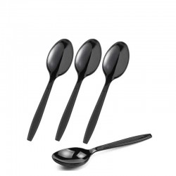 كرتون ملاعق بلاستيك اسود سميك فاخر – 20 حزمة × 50 حبة = 1000 حبة