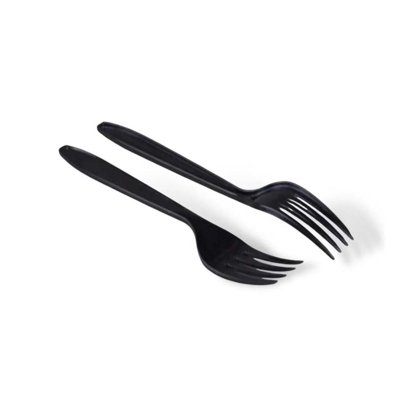 شوك بلاستيك اسود سميك فاخر للاستخدام اليومي والضيافة – حزمة تحتوي على 50 حبة