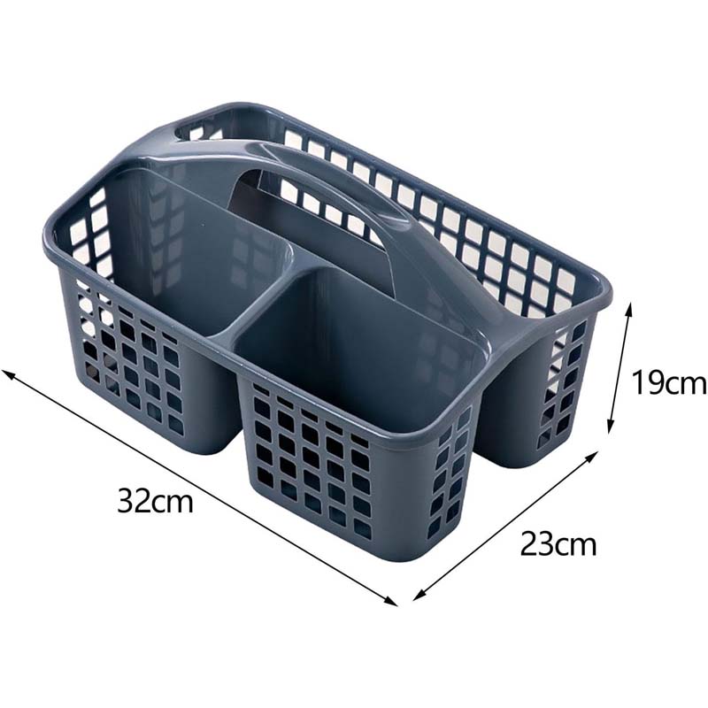 سلة تخزين وتنظيم بلاستيك متعددة الاستخدام بمقبض حمل مريح – المقاس 32 سم طول × 23 سم عرض × 19 سم ارتفاع