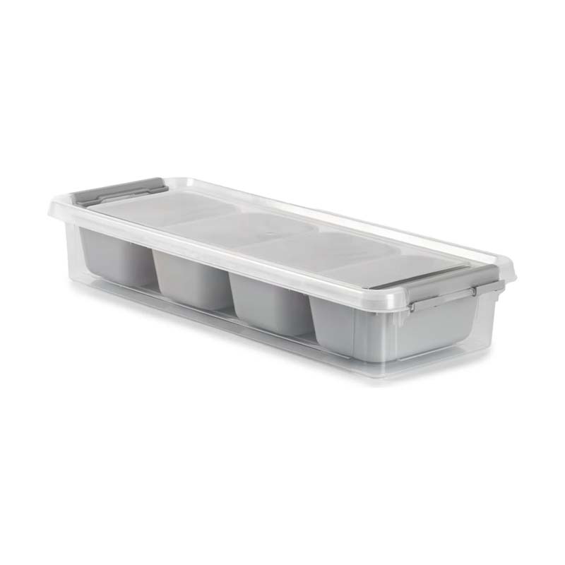 علبة تنظيم بلاستيك شفافة بغطاء محكم وأربع صناديق داخلية قابلة للفصل – Hobby Life سعة 2.5 لتر، حجم 36.5×14×6.2 سم