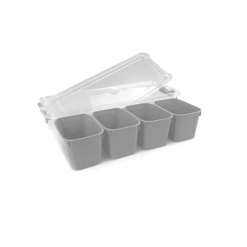 علبة تنظيم بلاستيك شفافة بغطاء محكم وأربع صناديق داخلية قابلة للفصل – Hobby Life سعة 3.5 لتر، حجم 36.5×14×9 سم