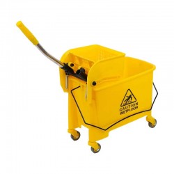 عربية تنظيف وعصر ممسحة – سعة 20 لتر – لون اصفر