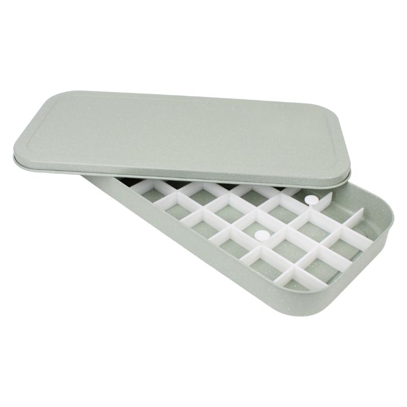 صحن بسبوسة بطلاء جرانيت مع غطاء محكم وقالب تقطيع عملي – الطول 46 سم، العرض 21 سم، العمق 4 سم