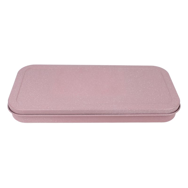 صحن بسبوسة بطلاء جرانيت مع غطاء محكم وقالب تقطيع عملي – الطول 46 سم، العرض 21 سم، العمق 4 سم