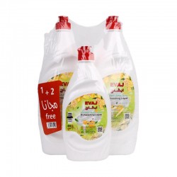 حزمة ايفاج سائل غسيل الصحون ليمون 3 عبوات (2 + 1 مجانا) عبوة 1 لتر + 500 مل