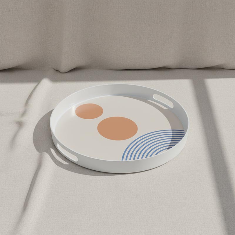 طوفرية تقديم بلاستيك مدورة قطر 35 سم بعمق 4 سم بتصميم انيق وعملية عالية