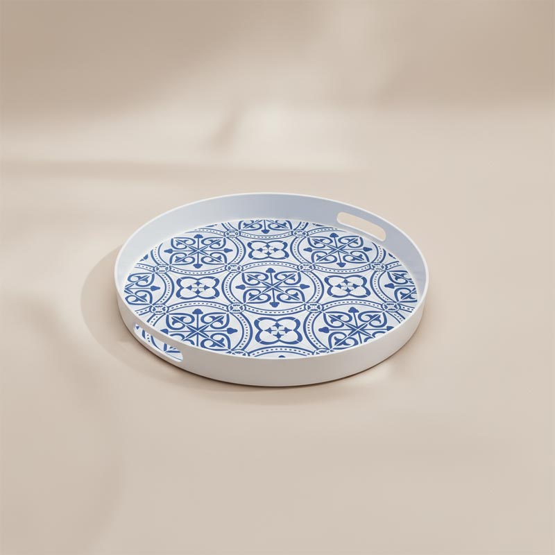 طوفرية تقديم بلاستيك مدورة قطر 35 سم بعمق 4 سم بتصميم انيق وعملية عالية