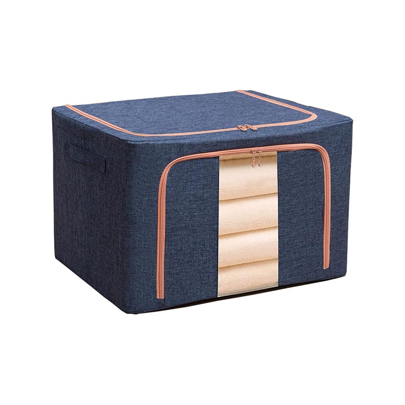 صندوق تنظيم ملابس بحجم وسط مزود بسحابين ونافذة عرض – مقاس 50×40×33 سم