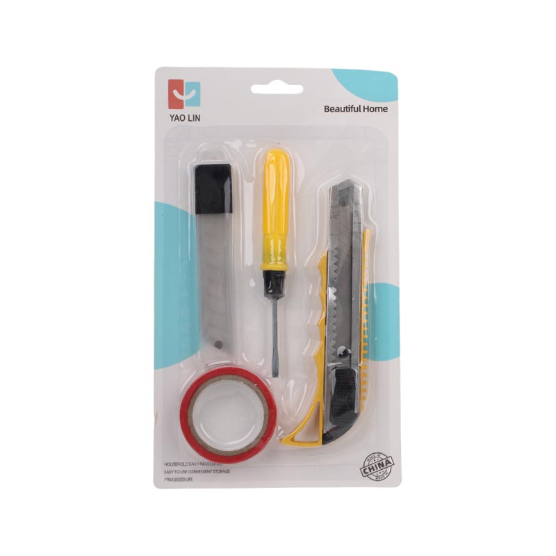 مشرط يدوي مع مفك سالب وشريط لاصق ملون للاستخدامات العامة