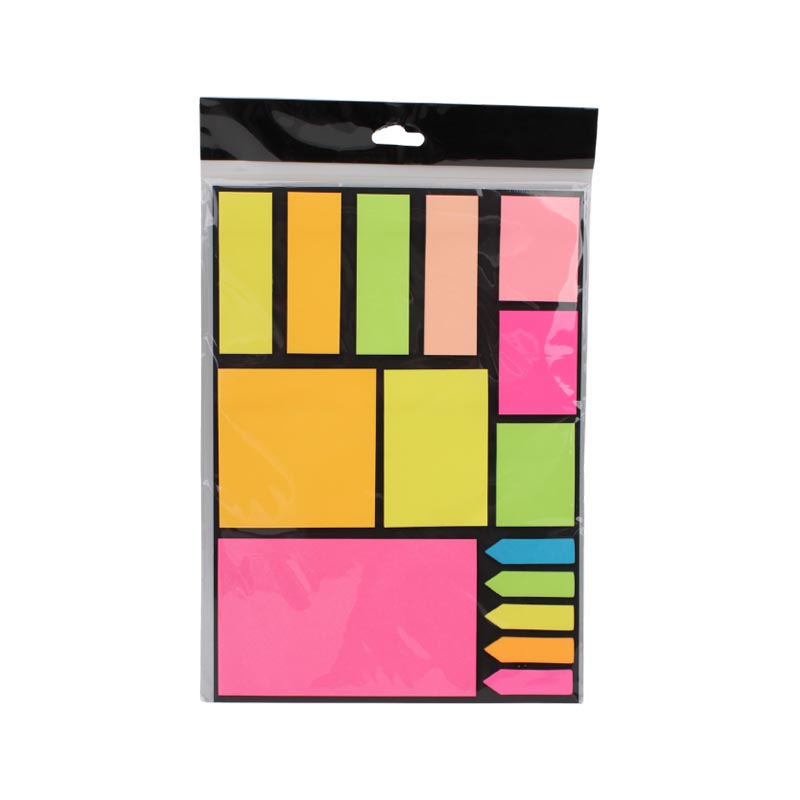 مجموعة ورق ملاحظات لاصق متعددة الالوان والمقاسات للاستخدام اليومي