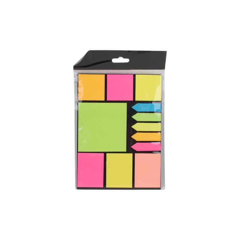 مجموعة ورق ملاحظات لاصق متعددة الالوان والمقاسات للاستخدام اليومي