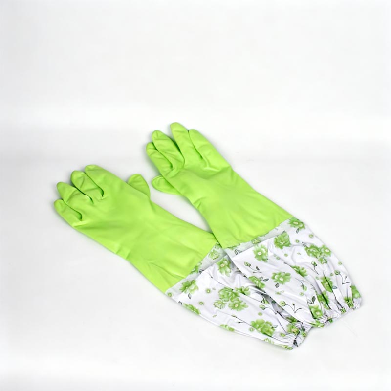 قفاز تنظيف طويل مبطن بالقطن للاستخدام في الغسيل والمطبخ والتنظيف – 2 حبة