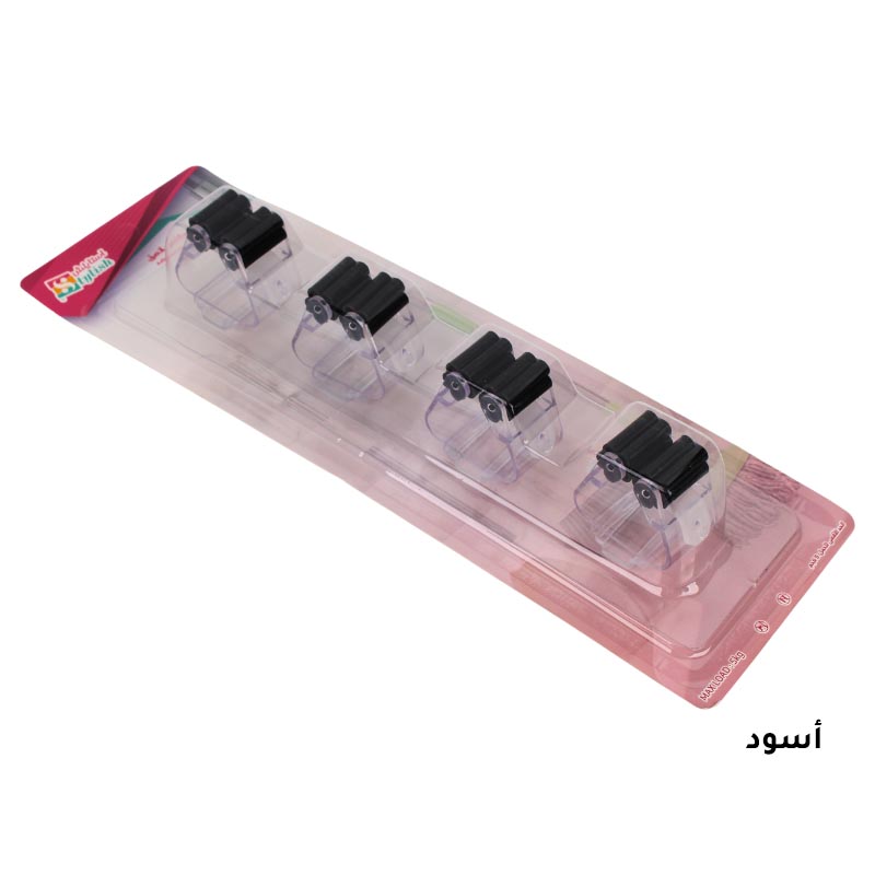 منظم مكانس لاصق لتثبيت العصا على الجدار – 4 حبات متصلة في قطعة واحدة