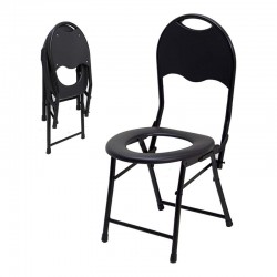 كرسي حمام اسود قابل للطي