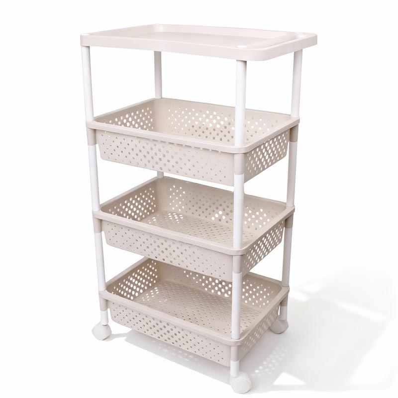 سلة خضار بلاستيك متعددة الاستخدامات – 4 طبقات بارتفاع 90 سم وعرض 30 سم