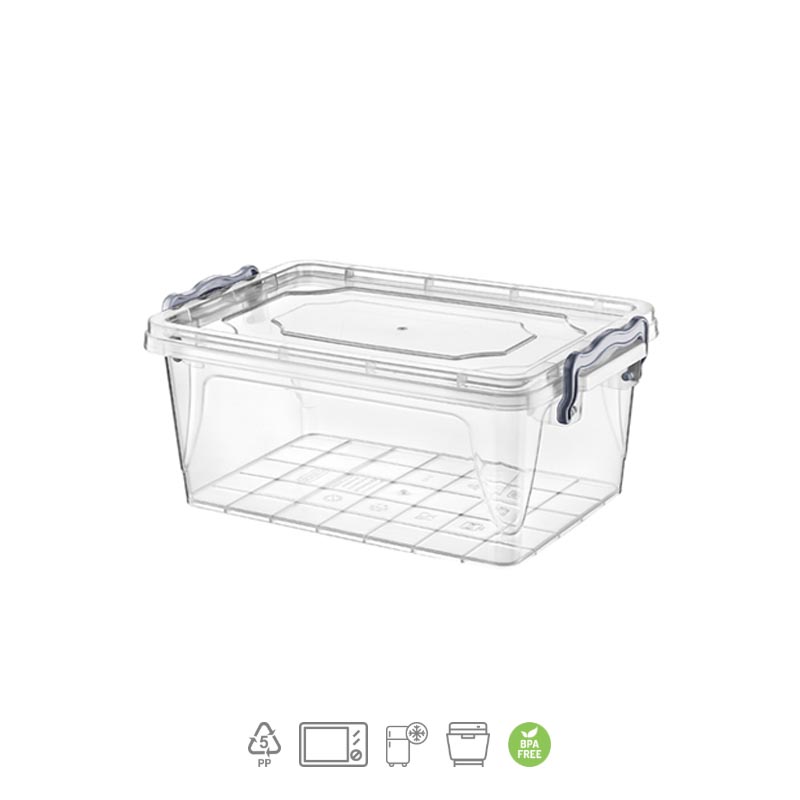 حافظة مستطيلة متعددة الاستخدامات سعة 5 لتر بلاستيك قوي مع غطاء محكم الاغلاق