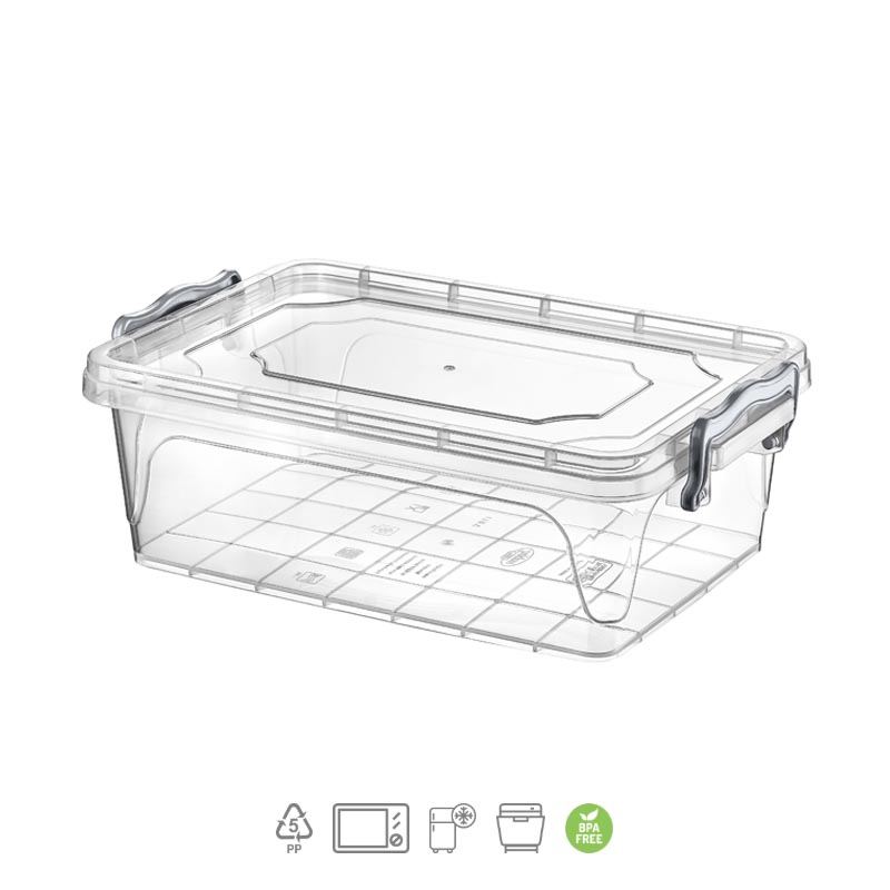 حافظة مستطيلة متعددة الاستخدامات سعة 10 لتر بلاستيك قوي مع غطاء محكم الاغلاق