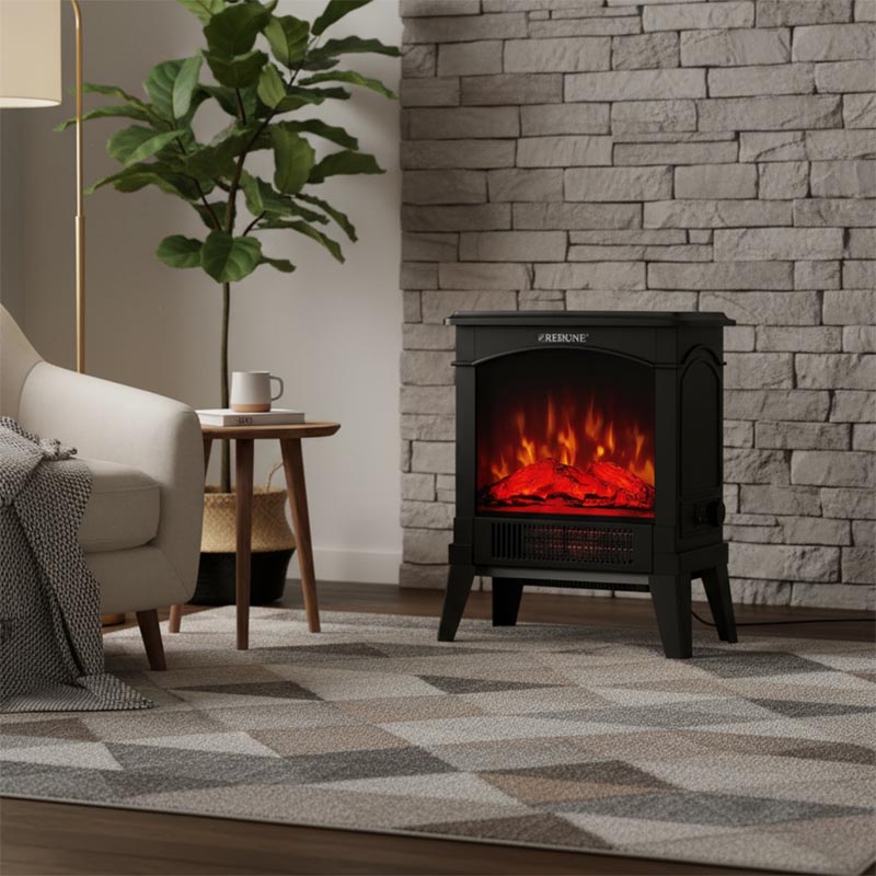 دفاية ديكور من ريبون بقوة 1800 واط بتقنية اللهب ثلاثي الابعاد وضمان سنتين