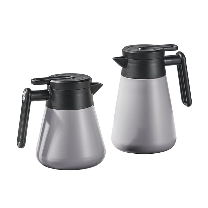 طقم ترامس استيل كروس بسعات 700 مل و500 مل بغطاء ضغاط لحفظ الحرارة والبرودة