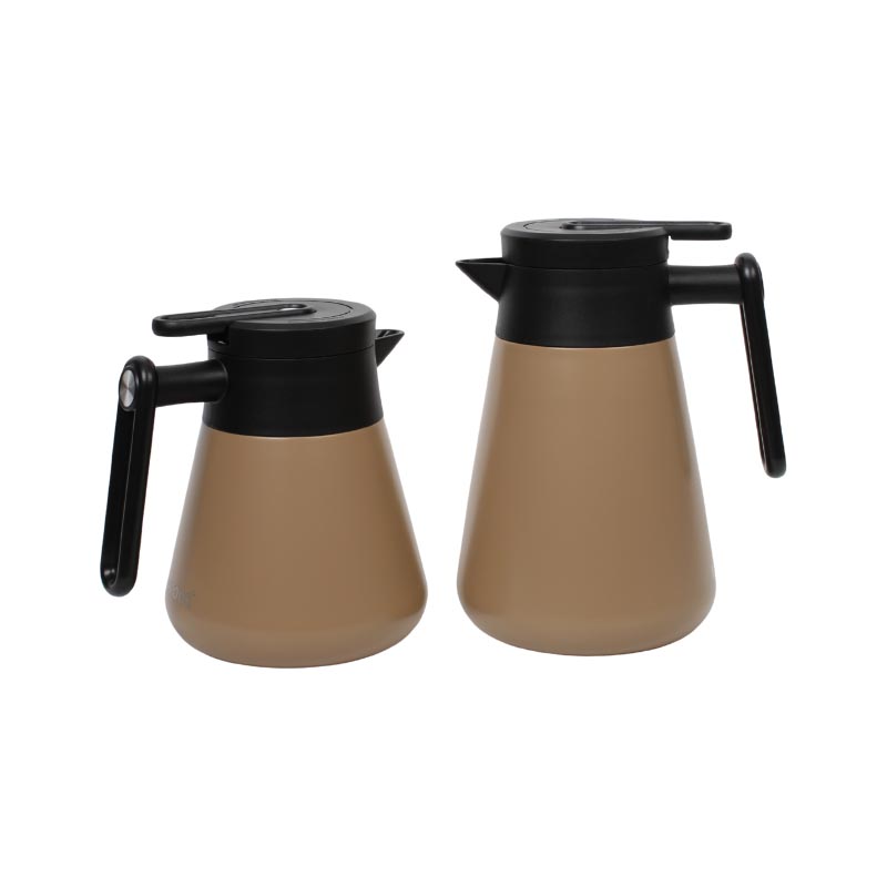 طقم ترامس استيل كروس بسعات 700 مل و500 مل بغطاء ضغاط لحفظ الحرارة والبرودة