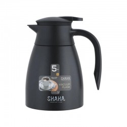 ترمس شاها 1 لتر استيل داخلي وخارجي ضغاط – اسود