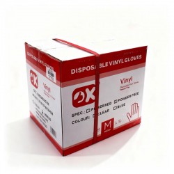 اوكي - كرتون قفازات شفافة مقاس M - كرتون  شد 10 عبوة