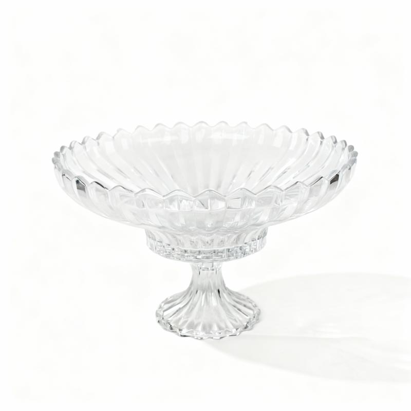 صحن تقديم زجاج بقاعدة 30 سم