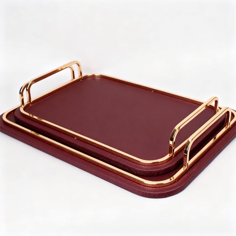 طقم صينية تقديم جلد – حبتين