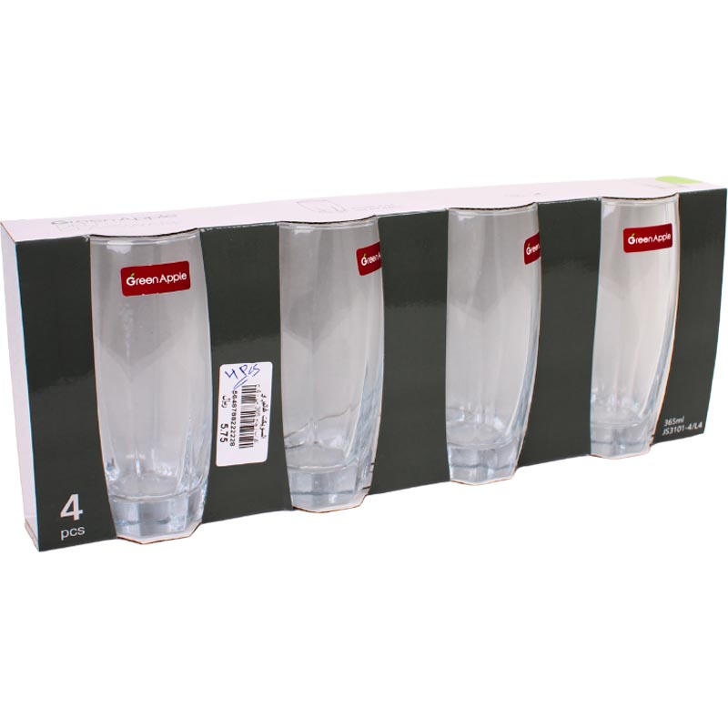 اكواب زجاج 365 مل – حزمة 4 حبات