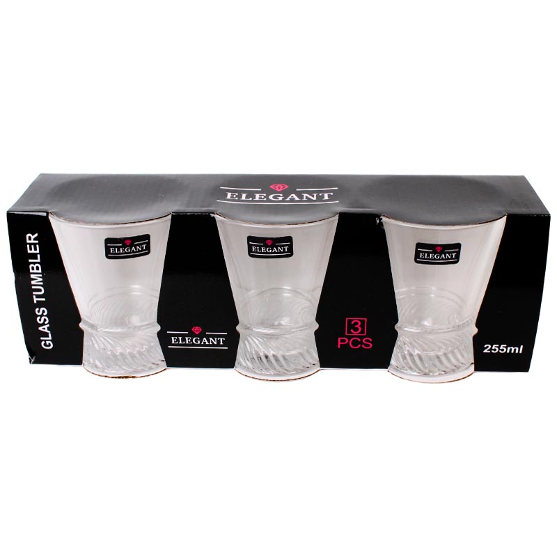 اكواب زجاج 225 مل – طقم 3 حبات