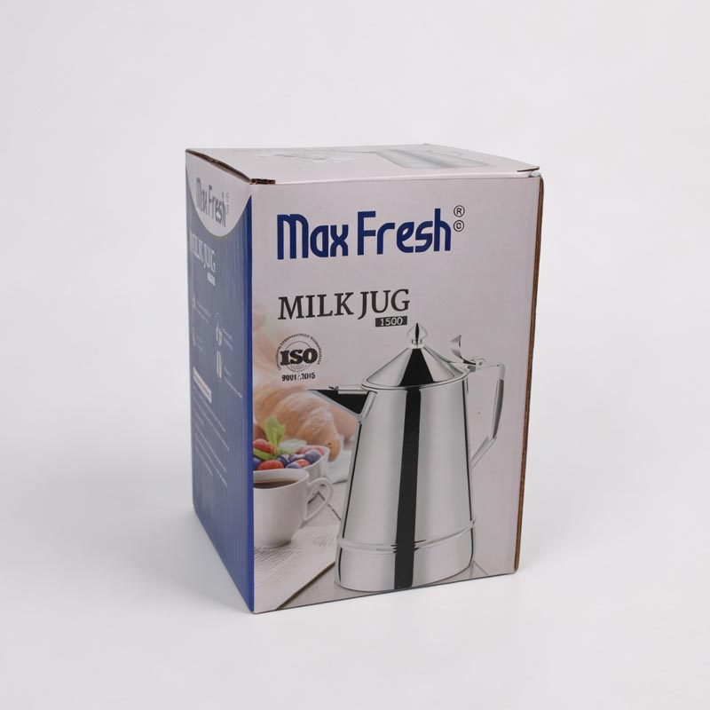 ماكس فريش ابريق استيل 1.5 لتر - ابريق حليب - ابريق قهوة استيل - بكرج حليب استيل