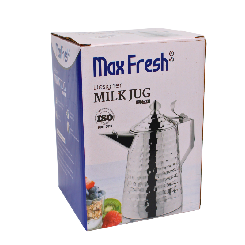 ماكس فريش ابريق استيل 1.5 لتر - ابريق حليب - ابريق قهوة استيل - بكرج حليب استيل