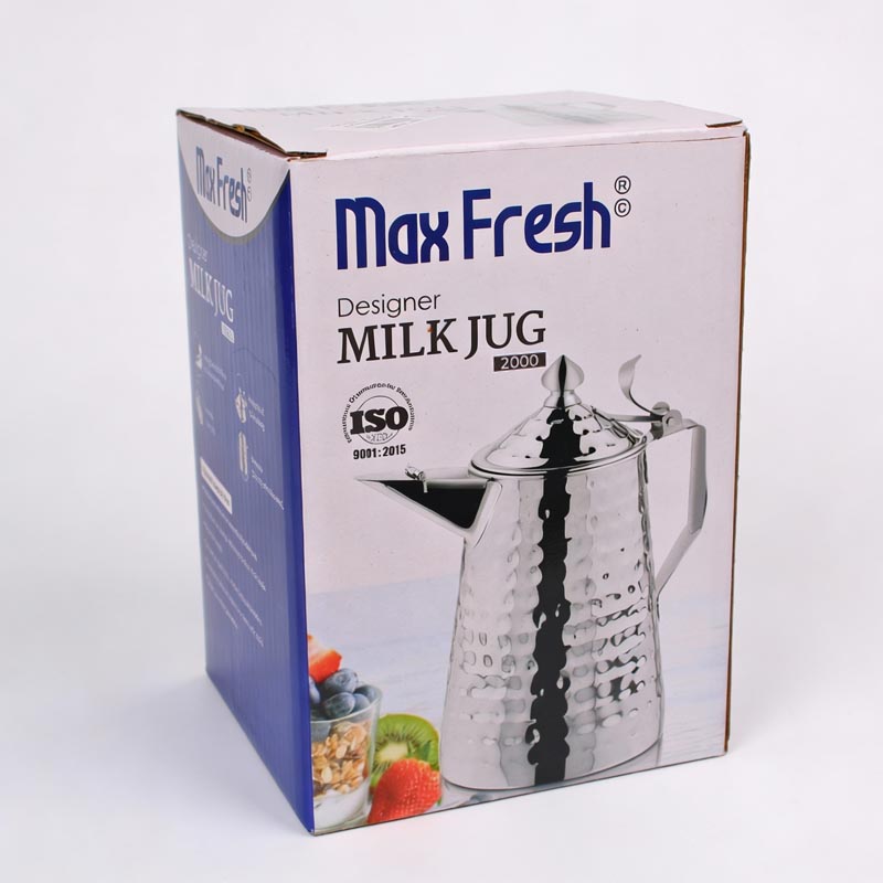 ماكس فريش ابريق استيل 2 لتر - ابريق حليب - ابريق قهوة استيل - بكرج حليب استيل