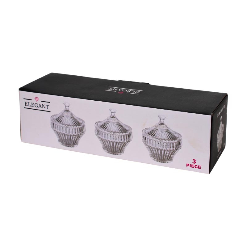 طقم تمرية زجاج صغيرة 3 حبات