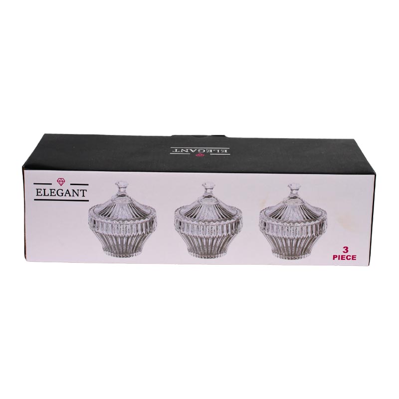 طقم تمرية زجاج صغيرة 3 حبات