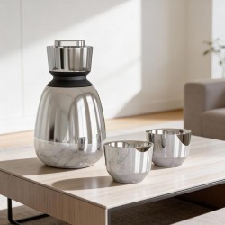 ترمس قهوة استيل 550 مل + 2 كوب استيل 90 مل