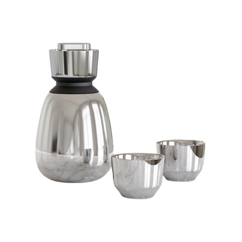 ترمس قهوة استيل 550 مل + 2 كوب استيل 90 مل