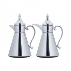 جوليا طقم ترامس قهوة كروم سادة 0.7 لتر